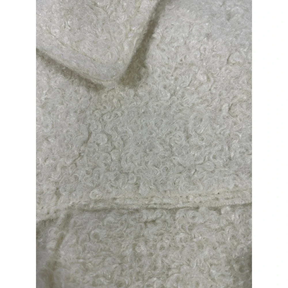 Love For Humanity Black Label Jacket Women XL Cream Faux Shearling Teddy Zip‎ - Picture 9 of 10